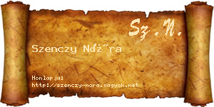 Szenczy Nóra névjegykártya